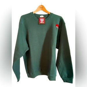 SET Vtg 90s Wilson Heavyweight Blank Sweatshirt Hunter Green Set NEW LARGE